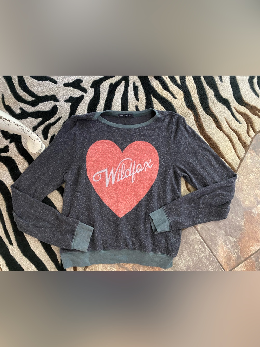 Wildfox Heart Graphic Crewneck Sweatshirt - Black with Red Heart women’s
